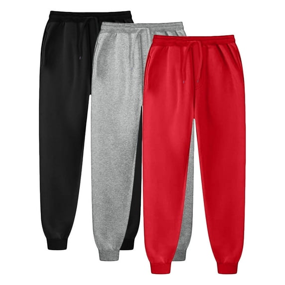 GXWEA Sweat Pants For Men Jogger Pants Men 3 Pack Fleece Active Joggers For Men, Mens Sweatpants With Pockets XL