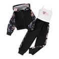 thumbnail image 1 of GXWEA Teen Clothes For Girls Size 6 Girls Clothes Girls Graphic 3 Piece Outfits Workout Hoodie Crop Tank And Sweatpants Set 5-6 Years, 1 of 7