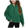 thumbnail image 1 of GXWEA Teen Girl Clothes Kids Sweatshirt Girls Zip Up Sweatshirt, Kids Zipper Fashion Sweatshirt Green 11-12 Years, 1 of 8