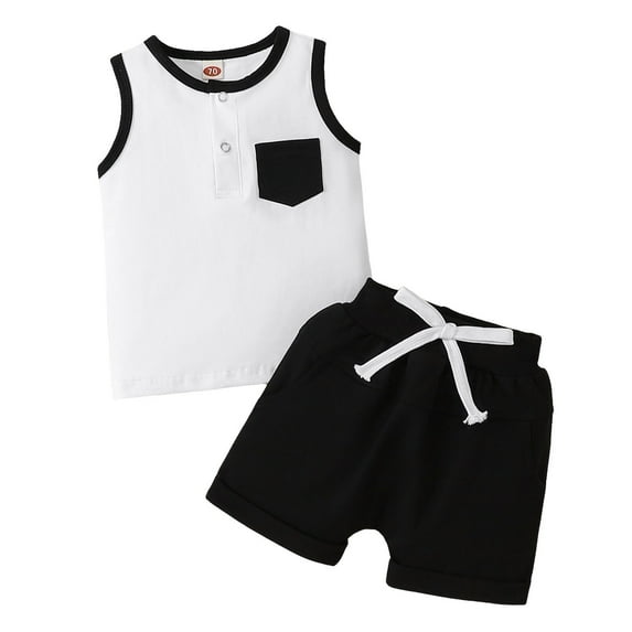 GXWEA Toddler Boy Sets 3T 3T Outfits Boys Baby Boy Clothes Toddler Boy Summer Outfits Short Sleeve Top T-Shirt & Pocket Pant Set 2 Piece