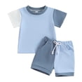 thumbnail image 1 of GXWEA Toddler Boy Summer Clothes Boys Clothes Toddler Baby Boy Short Sleeve Shirt & Casual Shorts Set Summer Outfits Clothes Light Blue 18-24 Months, 1 of 9