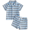 thumbnail image 1 of GXWEA Toddler Boys Clothes Baby Boy Clothes 12-18 Months Toddler Boy Clothes Summer Outfits Kids Short Sleeve T-Shirt And Shorts, 1 of 9