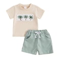 thumbnail image 1 of GXWEA Toddler Clothes For Boys Boys 4T Clothes Toddler Baby Boy Summer Clothes T Shirt Elastic Waist Shorts Set 2 Piece Outfit, 1 of 8