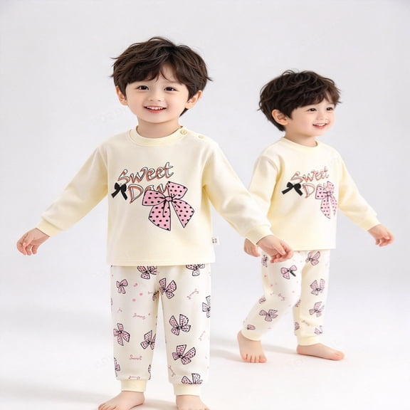 GXWEA Toddler Fall Clothes Boy Pullover Top And Elastic Cuff Pants Two Piece Baby Outfit For Boys