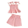 thumbnail image 1 of GXWEA Toddler Girl Summer Outfits 12 Month Girl Clothes Baby Girl Clothes Set Little Girl Ruffle Top Pants Baby Girl Outfit Pink 3-4 Years, 1 of 5