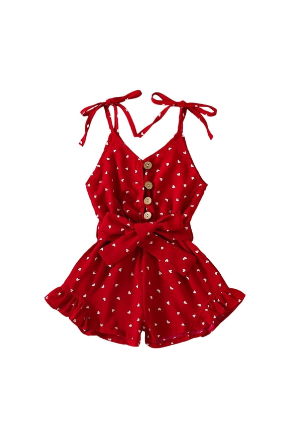 Toddler Romper 3T 3 Year Old Girl Clothes Toddler Girl Clothes Baby Strap Sleeveless One Piece Romper Casual Summer Jumpsuit