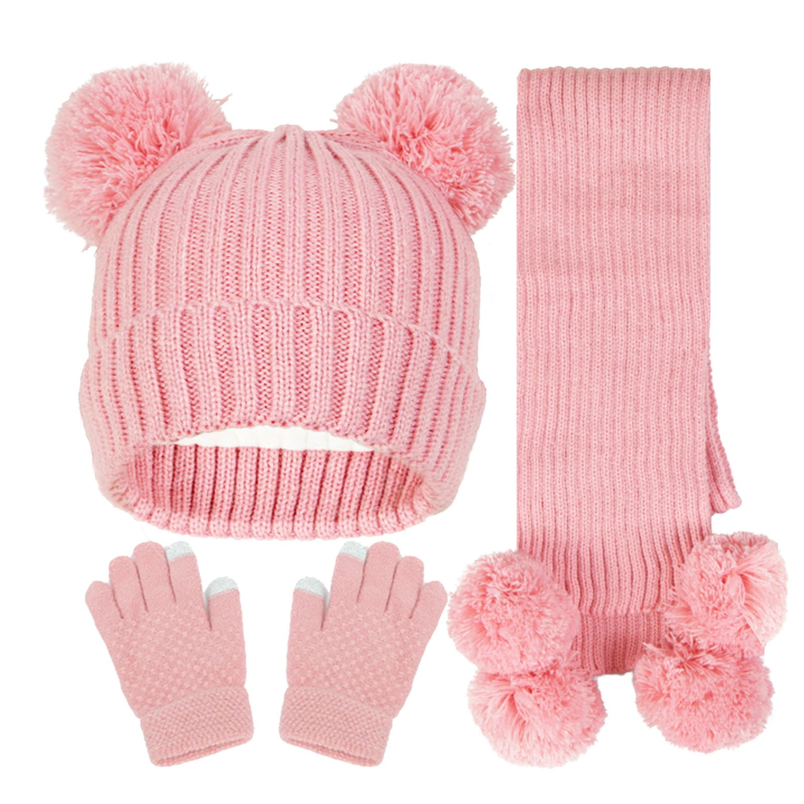 COCASES 2 Pack Winter Beanie Hats With Mask Buttons - Warm Knit Set With Scarf & Gloves - View #9