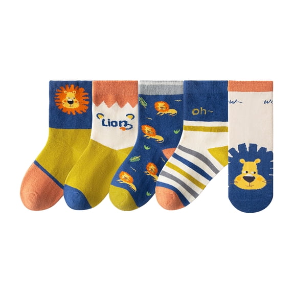 GXWEA Toddler Socks 3T-4T Boy Socks Toddler Grip Socks Non Slip Crew Cute Seamless Socks For Boys Girls Kids E 6-8 Years Multi Pcs