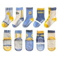 thumbnail image 1 of GXWEA Toddler Socks 5T Girls Socks 4-6 Years Non Slip Grip Ankle Socks With Non Skid Soles For Toddlers Kids Boys Girls A 6-8 Years Multi Pcs, 1 of 2