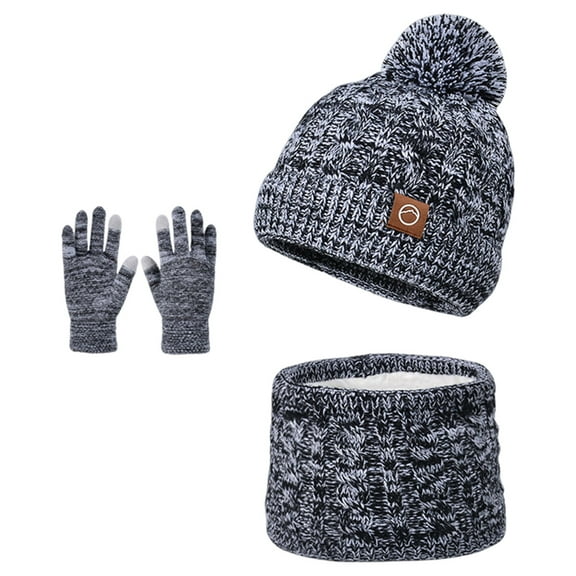 GXWEA Winter Hats For Boys Toddler Gloves And Hat Kids Winter Hat Gloves Scarf Set Girls, Children Beanies Hats With Pom Pom Warm For Girls Boys 4-10 Years 4PCS