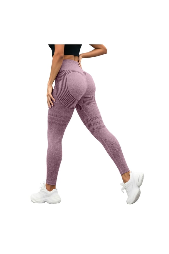 Women's Leggings Ladies Multi Color Seamless Fitness Leggings Butt Lifting Texture Stretch Running Yoga Trousers(M,Rose Gold)