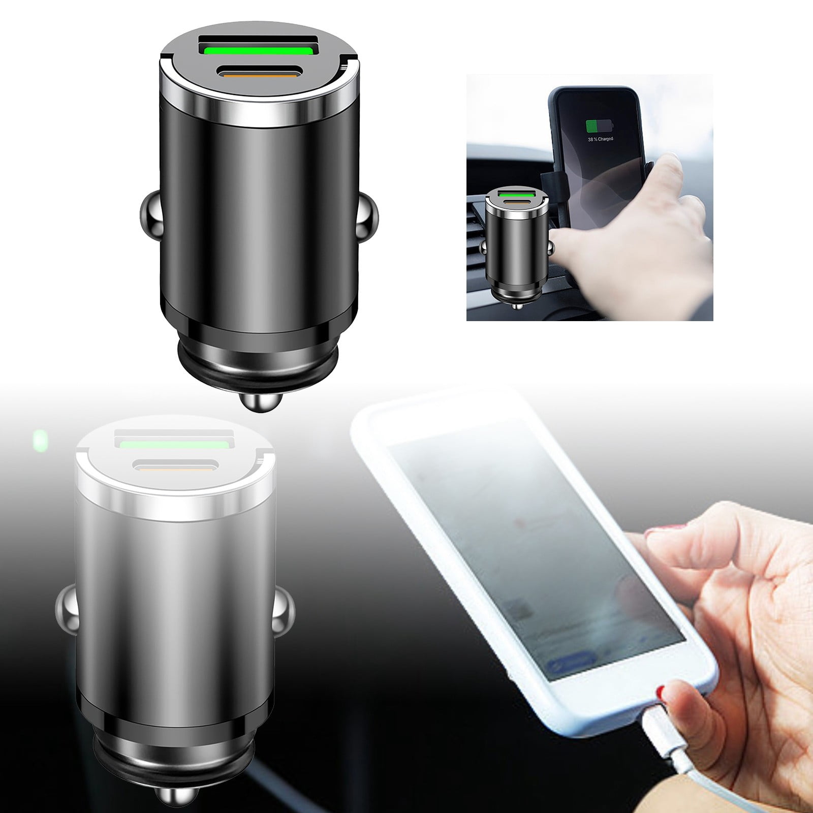 GXXGREAT Fast Car Charger Mini Port USB Type C Adapter For Charging