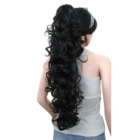 GXXGREAT Long Clip-in Curly Claw Jaw Ponytail Clip In Hair Extensions Wavy Hairpiece