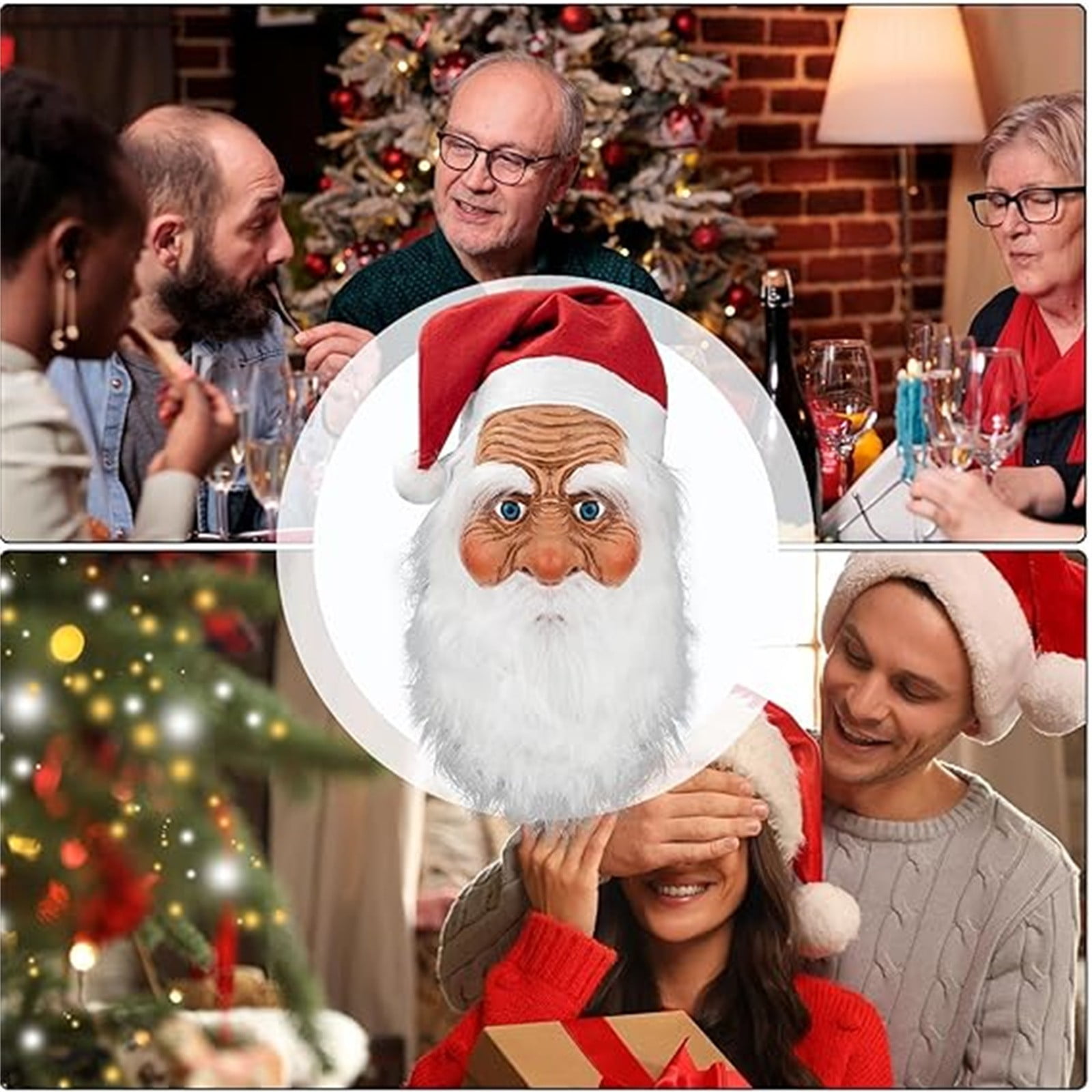 GXXGREAT Santa Facepiece Facepiece Facepiece Latex Full Over Head