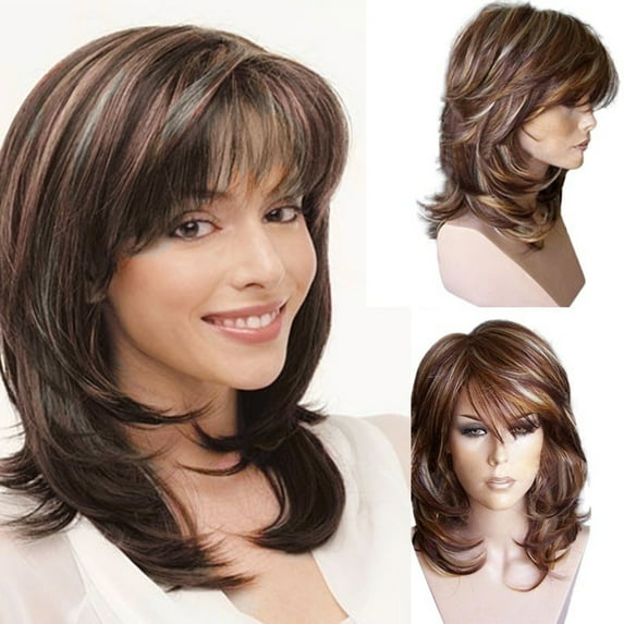 GXXGREAT Short Curly Wigs With Bangs Synthetic Natural Hair For Women Girl