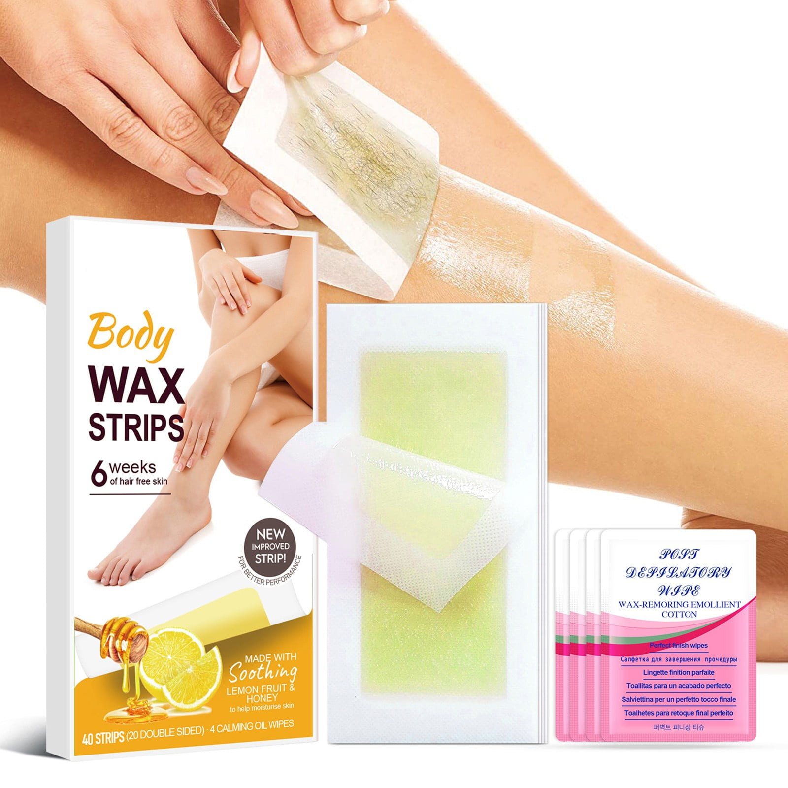 GXXGREAT Wax Strips For Hair Removal 40PCS Trimmable Gentle Body Waxing