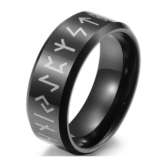 GY Black Gold Plated Viking Ring 8mm Tungsten Carbide Ring for Men Wedding Band Man Ring