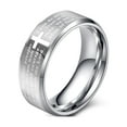 thumbnail image 1 of GY Cross Bible Ring 8mm Tungsten Carbide Ring for Men Wedding Band Man Ring, 1 of 7