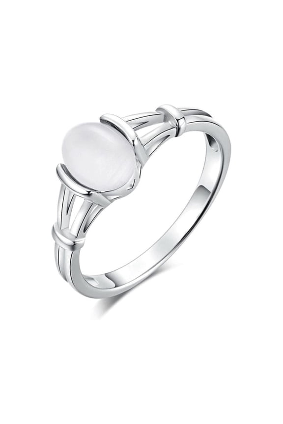 GY Film Rings Bella's Ring White Gold Plated Moonstone Women Wedding Ring Engagement Ring