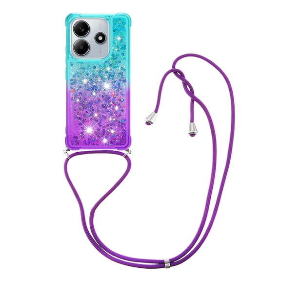 GY-MCKK for Xiaomi Redmi Note 14 4G 164 Case Girls Women Cute Glitter Soft TPU Phone Case with Strap Lanyard Shockproof Protective Cover-B1