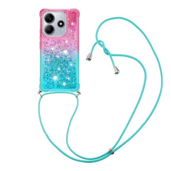GY-MCKK for Xiaomi Redmi Note 14 4G 164 Case Girls Women Cute Glitter Soft TPU Phone Case with Strap Lanyard Shockproof Protective Cover-B3