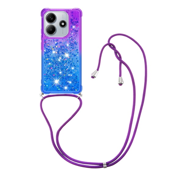 GY-MCKK for Xiaomi Redmi Note 14 4G 164 Case Girls Women Cute Glitter Soft TPU Phone Case with Strap Lanyard Shockproof Protective Cover-B4
