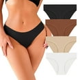 thumbnail image 1 of GY Seamless Thong for women, Low-Rise Panties, No Show Stretch Underwear, 4 Pack, Muticolor L, 1 of 5