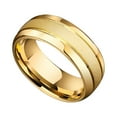 thumbnail image 1 of GY Yellow Gold Plated 8mm Titanium Steel Ring for Men Wedding Band Man Ring, 1 of 7