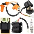 thumbnail image 1 of GY6 150cc Ignition Coil Kit for 150cc 125cc 50cc ATV Quad Go Kart Moped Scooter, High performance GY6 Ignition Coil, 6 Pin AC CDI Box, Voltage Regulator, Rectifier Solenoid relay&A7TC Spark Plug$$, 1 of 7