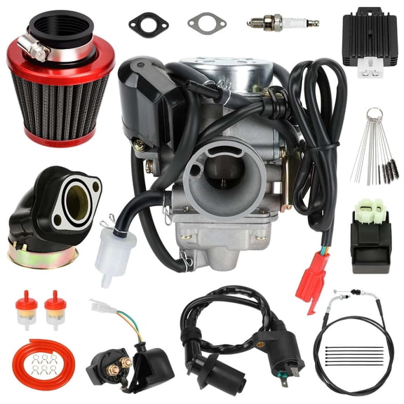 GY6 150cc PD24J carburetor ignition coil starter electromagnetic relay