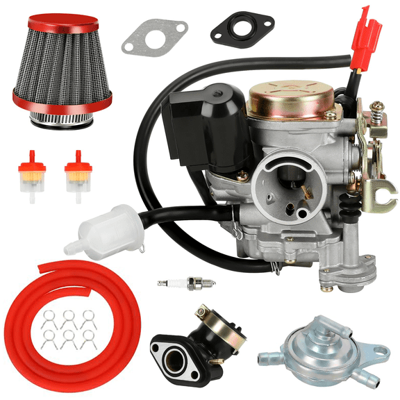 GY6 50cc Carburetor for Tao tao 50cc 49cc ATM50 Pony VIP Scooter Chinese 4-Stroke Engine Moped, PD18J 139QMB Carb for CY50 Thunder Roketa Jonway Parts with Intake Manifold