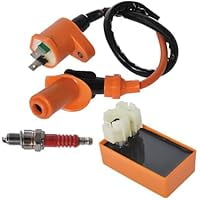 GY6 Motorcycle, Scooter, ATV Ignition Coil and CDI Spark Plug Kit, Compatible with 50cc, 125cc, 150cc Engines, OEM Replacement