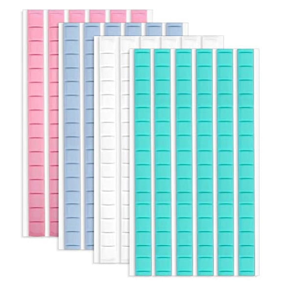 GYA 408 PCS Adhesive Sticky Tack - Removable Mounting Putty - Reusable Wall Safe Tack Putty for Wall Hanging Pictures, Posters, Museum, Cleaning, Nail (White, Pink, Green, Blue)
