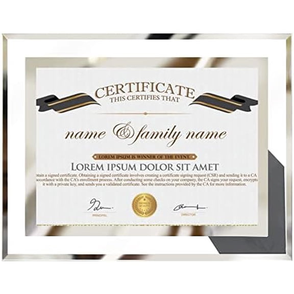 GYA 8.5x11 Picture Frame Glass Certificate Document Frame for Tabletop Display, 1 Pack
