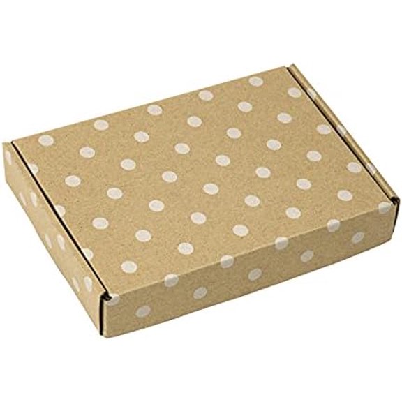 GYA Recyclable Corrugated Box Mailers - 6" x 4" x 1" - Cardboard Box Perfect for Shipping Small - 50 Pack - Kraft Dot