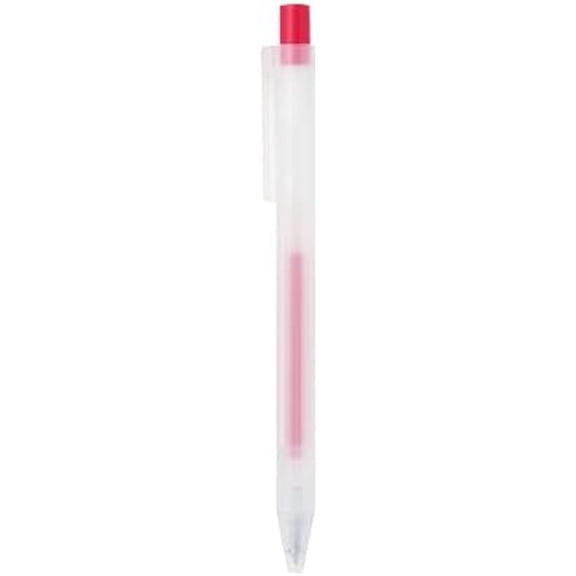 GYA Smooth Gel Ink Knock Type Ballpoint Pen 0.3mm, Red
