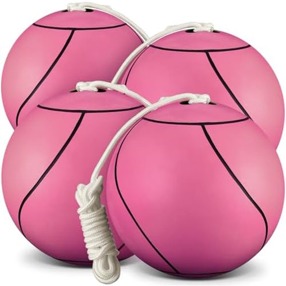 GYA Tetherball Soft Tether Balls and Rope Set Game Replacement Tetherball Set Rubber Tether Ball Equipment for Adults Indoor Outdoor Playground Yard Backyard Play