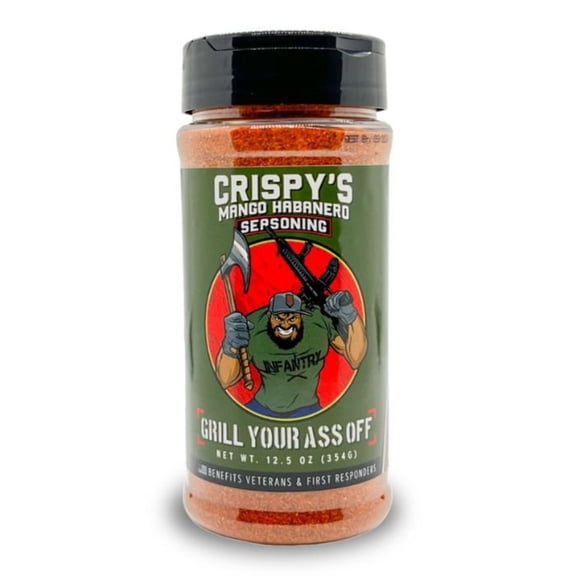 GYAO Crispys Mango Habanero BBQ Rub Sweet & Spicy Seasoning with Tropical Mango & Habanero Heat Gluten-Free, No MSG Veteran-Owned, Made in USA
