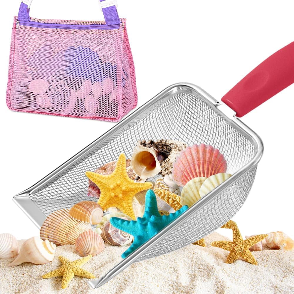 For Older Kids Cadeya Beach Scoop Shovel With Mesh Beach Bag, Sifter ...