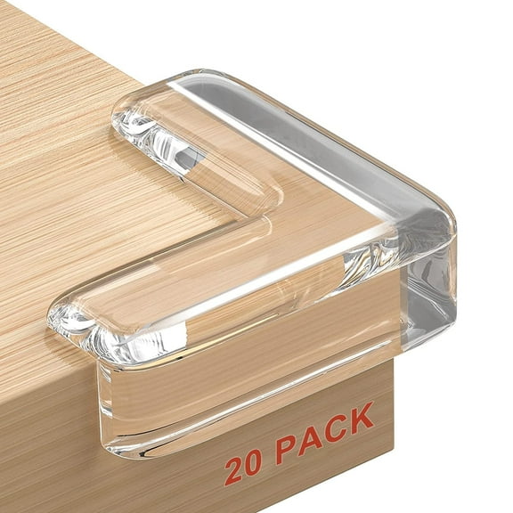 GYDEK 20Pack Baby Bumper Safety Corner Guards Soft Clear Corner Guards BPA-Free Furniture Corner Guards and Edge Safety Bumpers Stop Children's Head Injuries L-shaped