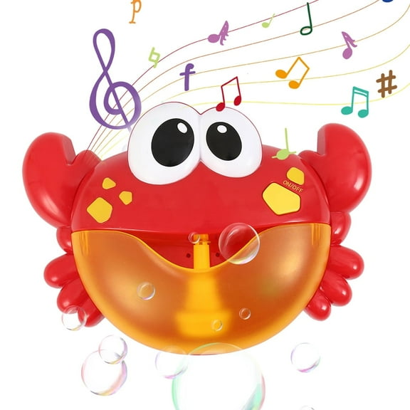 GYDEK Baby Bath Toys,Crab Bubble Machine Music Bubble Maker Bath Baby Bath Shower Fun Red Plastic Toy
