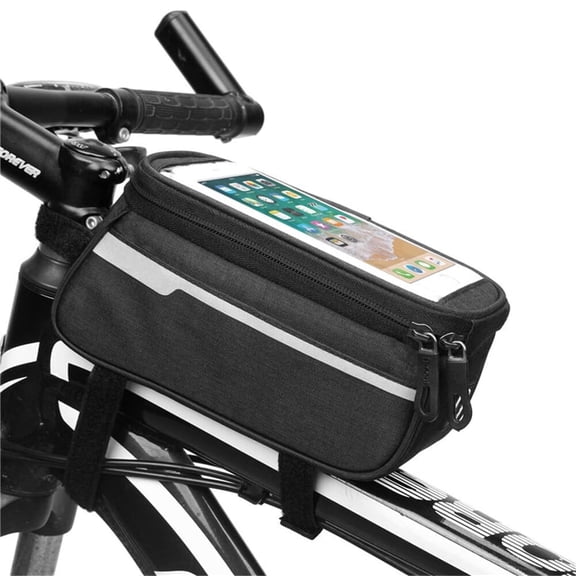 GYDEK Bike Bag Waterproof Front Frame Top Tube Mount Bicycle Handlebar Pannier Cycling Phone Mount Bag Touch Screen Holder Storage Pouch Case Cycling Pack Fit Phones Below 6.0"