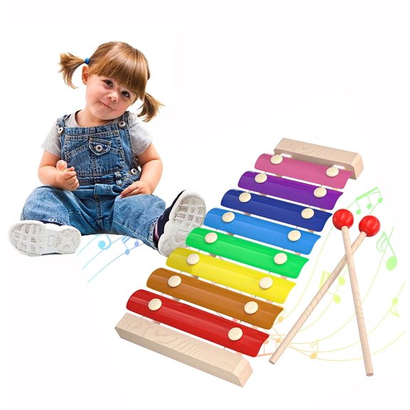 GYDEK Kids Xylophone Instrument,Wooden Xylophone with Child Safe Mallets Percussion Early Educational Musical Toy Gift for Kids