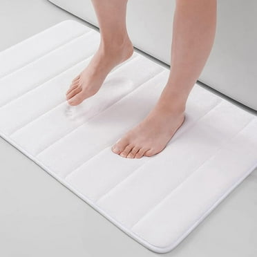 GYDEK Memory Foam Bath Mat Rug, 24" x 16", Ultra Soft and Non-Slip Bathroom Rugs, Water Absorbent and Machine Washable Bath Rug for Bathroom, Shower, and Tub, Off-White