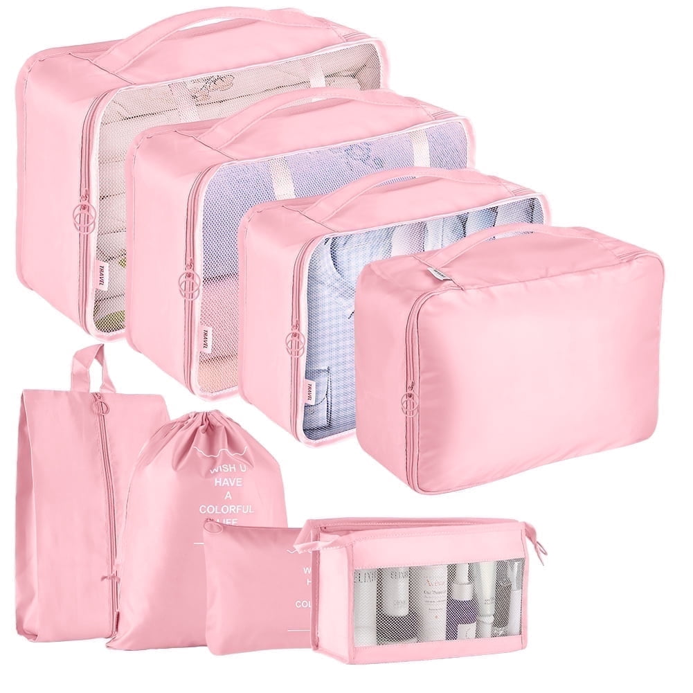 GYDEK Packing Cubes for Travel, 8Pcs Travel Cubes Set Foldable Suitcase ...