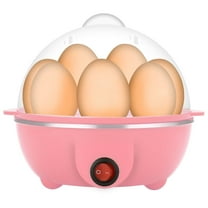 GYDEK Rapid Egg Cooker Electric for Hard Boiled, Poached, Scrambled Eggs, Omelets, Steamed Vegetables, Seafood, Dumplings, 7 capacity, with Auto Shut Off Feature,Pink