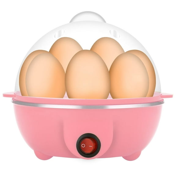 GYDEK Rapid Egg Cooker Electric for Hard Boiled, Poached, Scrambled Eggs, Omelets, Steamed Vegetables, Seafood, Dumplings, 7 capacity, with Auto Shut Off Feature,Pink