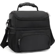 GYEUKHAM Double Layer Lunch Bag for Men Women, Insulated Lunch Box Cooler Tote with Adjustable Strap, Black