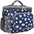 thumbnail image 1 of GYEUKHAM Insulated Lunch Bag for Adults,Large Reusable Lunch Box with Adjustable Shoulder Strap,Front Zipper Pocket& Dual Mesh Side Pockets,Durable,Compact&Water-Resistant,Daisy, 1 of 1