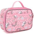 thumbnail image 1 of GYEUKHAM Kids Lunch box Insulated Soft Bag Mini Cooler Back to School Thermal Meal Tote Kit for Girls,Boys,Red Unicorn, 1 of 8